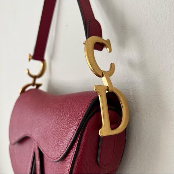 Red Dior Saddle Bag Grain Calfskin - Picture 3 of 8